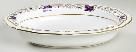 Purple Vine 10" Oval Vegetable Bowl