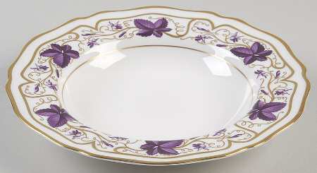 Purple Vine Large Rim Soup Bowl