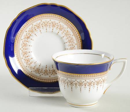Regency Blue Footed Demitasse Cup & Saucer Set