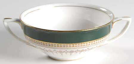 Regency Green and Brown (Newer) Flat Cream Soup Bowl