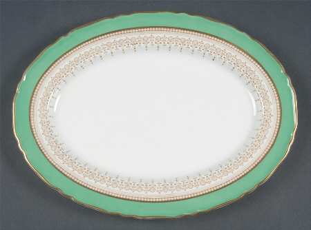 Regency Green and Brown (Older) 10" Oval Serving Platter