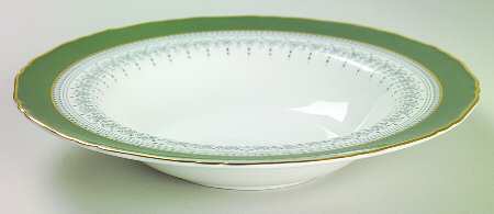 Regency Green and Gray (Newer) Rim Soup Bowl by Royal Worcester