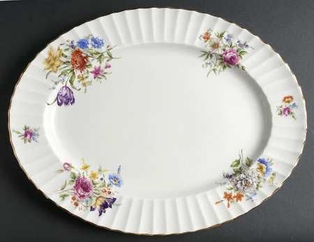 Roanoke Cream 15" Oval Serving Platter