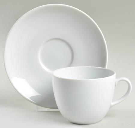 Royal Blanc Flat Cup & Saucer Set
