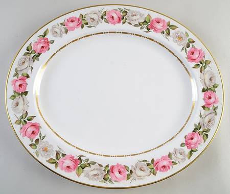 Royal Garden (Dotted Inner Ring) 17" Oval Serving Platter