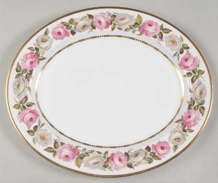 Royal Garden (Dotted Inner Ring) 15" Oval Serving Platter