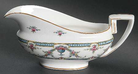 Rosemary Light Blue Black Gravy Boat