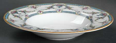 Rosemary Light Blue Black Rim Fruit/Dessert (Sauce) Bowl