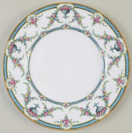 Rosemary Light Blue Black Luncheon Plate