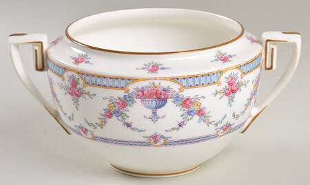 Rosemary Sky Blue White Sugar Bowl No Lid