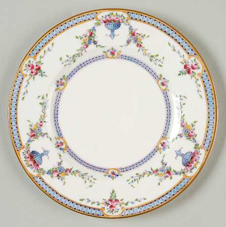 Rosemary Sky Blue White Bread & Butter Plate