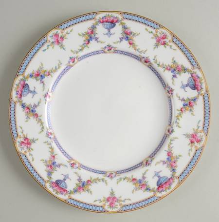 Rosemary Sky Blue White Luncheon Plate
