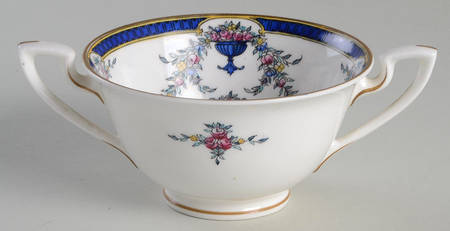 Rosemary Dark Blue White Footed Bouillon Cup