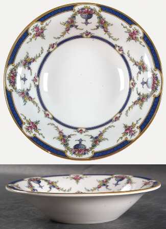Rosemary Dark Blue White Coupe Cereal Bowl