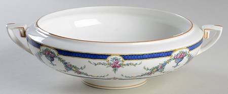 Rosemary Dark Blue White Round Vegetable No Lid