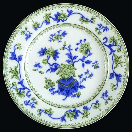 W8464-Green & Blue Salad Plate