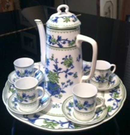 W8464-Green & Blue Coffee Pot & Lid