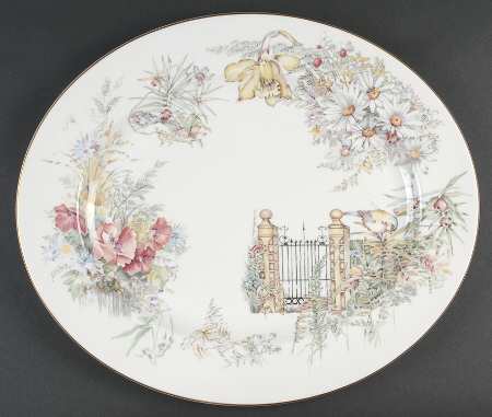 Secret Garden 17" Oval Serving Platter