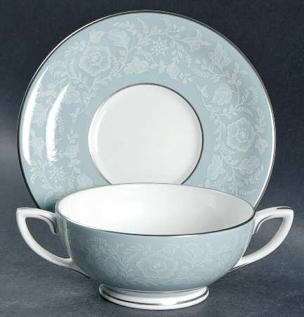 Serenade Footed Cream Soup Bowl & Saucer Set
