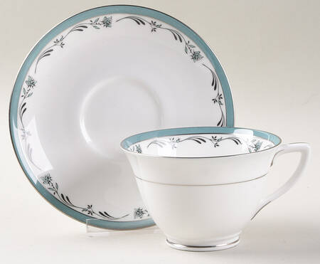 Sea Rose Footed Cup & Saucer Set