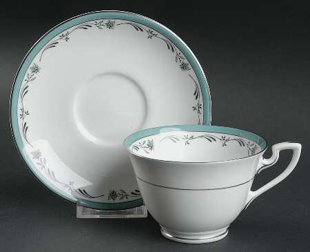 Sea Rose Footed Cup & Saucer Set