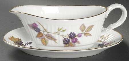 Shelton Orchard (Gold Verge) Gravy Boat & Underplate