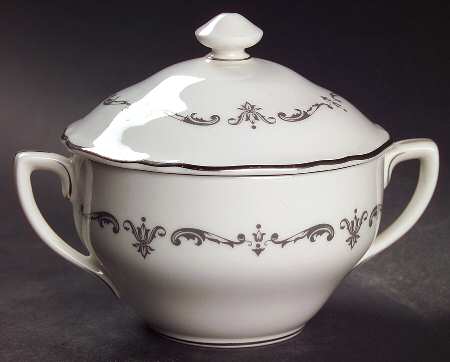 Silver Chantilly Sugar Bowl & Lid by Royal Worcester