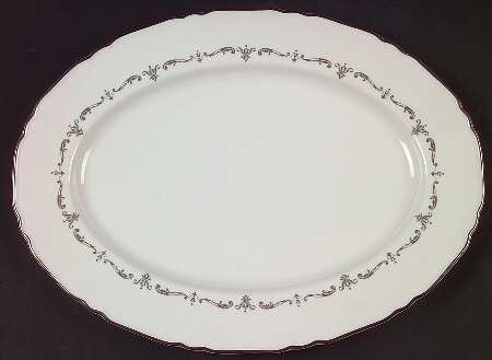 Silver Chantilly 13" Oval Serving Platter by Royal Worcester