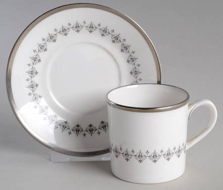 Silver Frost Flat Demitasse Cup & Saucer Set
