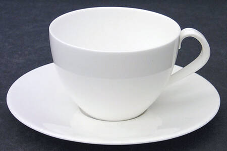 Snow (Z2697, No Trim) Flat Demitasse Cup & Saucer Set