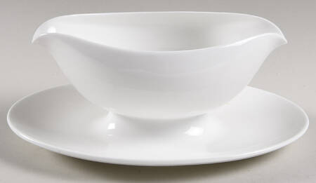 Snow (Z2697, No Trim) Gravy Boat with Attached Underplate