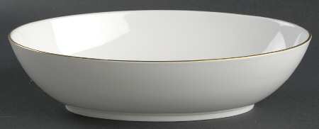 Snow (Z2699-1, Gold Trim) 9" Oval Vegetable Bowl