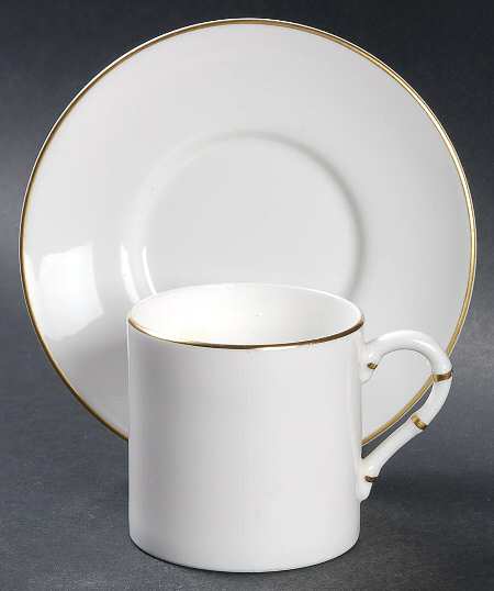 Snow (Z2699-1, Gold Trim) Flat Demitasse Cup & Saucer Set