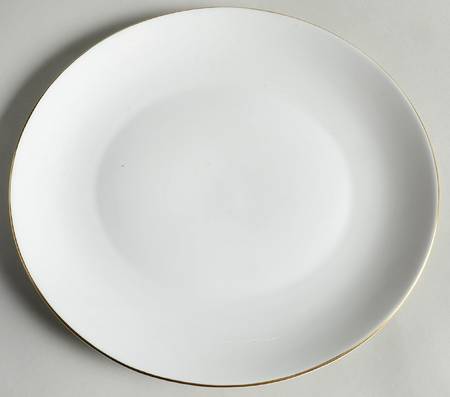 Snow (Z2699-1, Gold Trim) 12" Oval Serving Platter