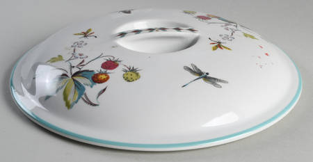 Strawberry Fair (Oven To Table, Bluetrim) Lid for 2.5 Quart Round Casserole