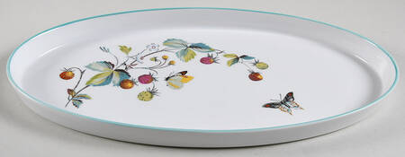 Strawberry Fair (Oven To Table, Bluetrim) 11" Oval Baker