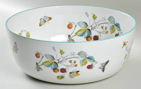 Strawberry Fair (Oven To Table, Bluetrim) 11" Large Salad Serving Bowl
