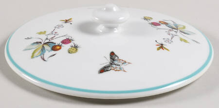 Strawberry Fair (Oven To Table, Bluetrim) Lid for 1.5 Qt Round Casserole