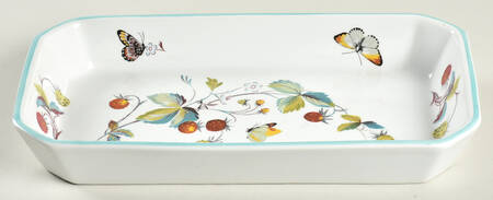 Strawberry Fair (Oven To Table, Bluetrim) 11" Rectangular Baker