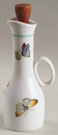 Strawberry Fair (Oven To Table, Bluetrim) Oil/Vinegar Cruet & Wood Stopper