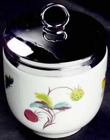Strawberry Fair (Oven To Table, Bluetrim) Jumbo Egg Coddler & Lid