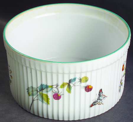 Strawberry Fair (Oven To Table, Bluetrim) 7" Souffle