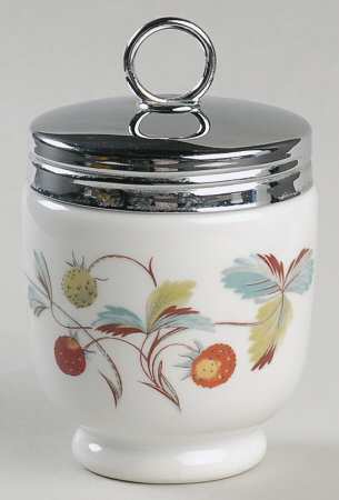 Strawberry Fair (Oven To Table, Bluetrim) King Size Egg Coddler & Lid