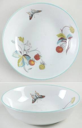 Strawberry Fair (Oven To Table, Bluetrim) Fruit/Dessert (Sauce) Bowl