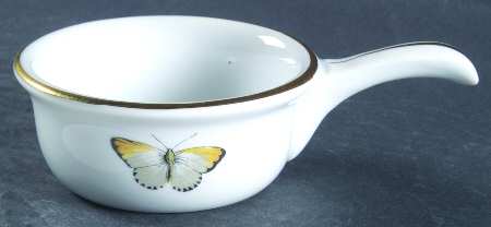 Strawberry Fair (Bone, Rim, Fluted, Gold) Handled Cocette