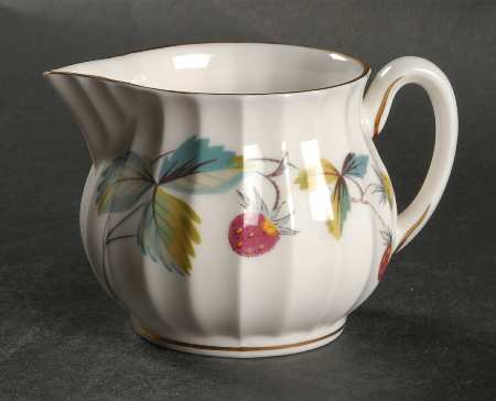 Strawberry Fair (Bone, Rim, Fluted, Gold) Mini Creamer
