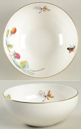 Strawberry Fair (Bone, Coupe, Smooth, Gold) Mini Open Sugar Bowl