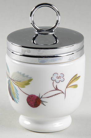 Strawberry Fair (Bone, Coupe, Smooth, Gold) Egg Coddler & Lid