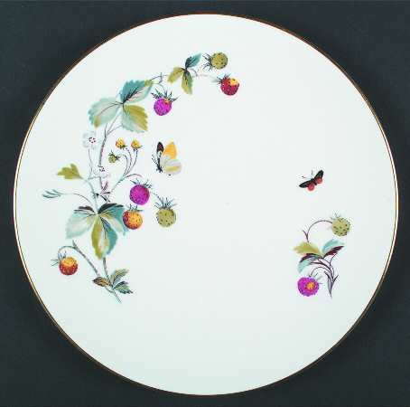 Strawberry Fair (Bone, Coupe, Smooth, Gold) by Royal Worcester
