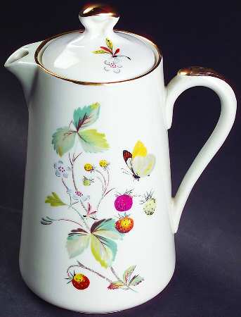 Strawberry Fair (Bone, Coupe, Smooth, Gold) Lid for Hot Water Jug